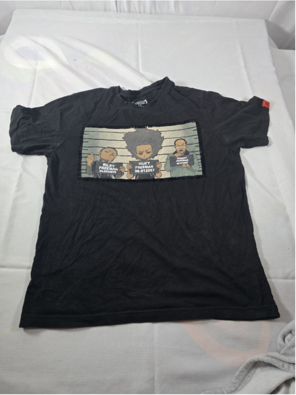 Y2k The Boondocks Mugshot Graphic T-Shirt Black Adult Medium Cartoon Anime Tee